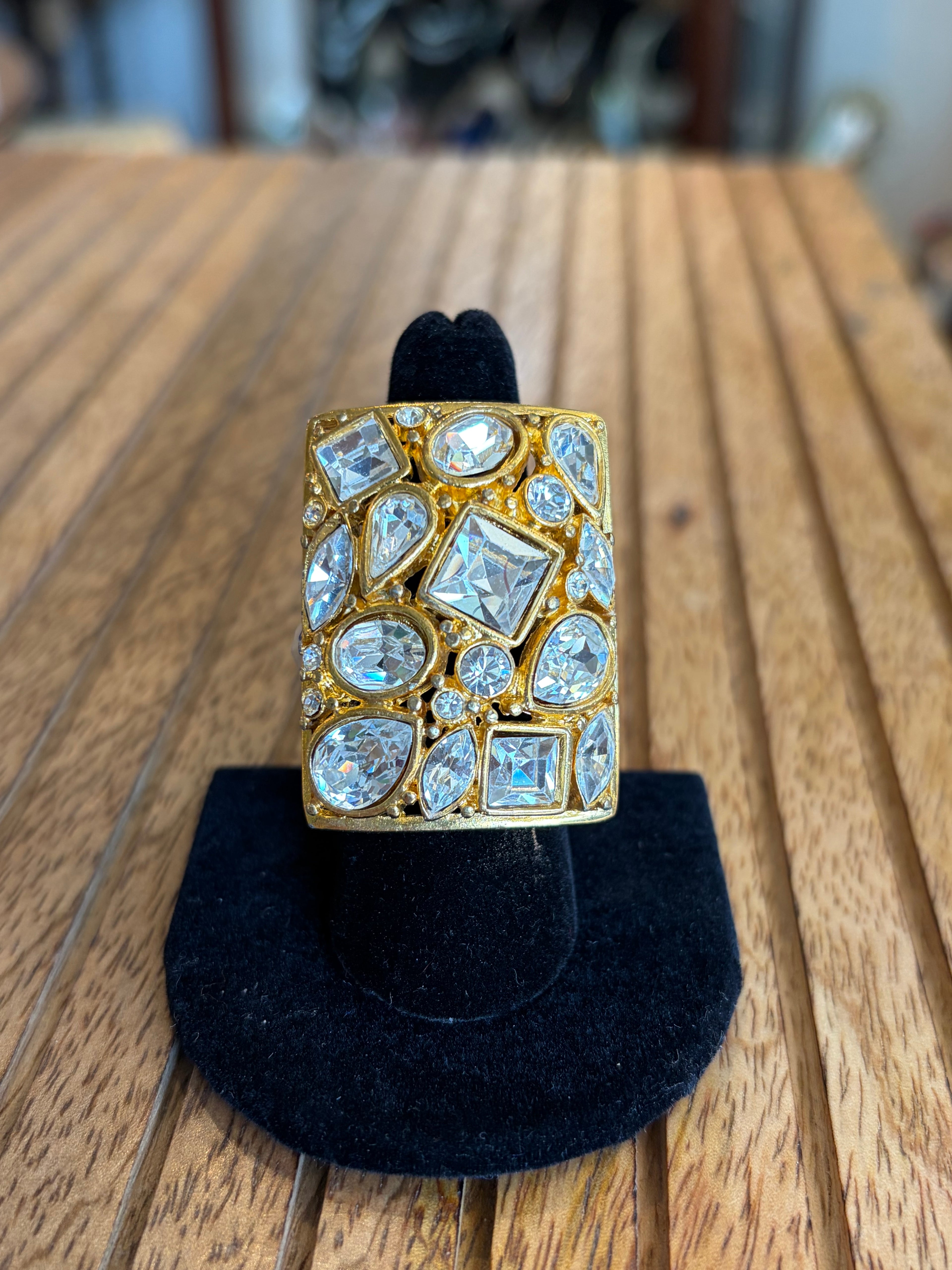 KENNETH LANE RHINESTONE STATEMENT RING SIZE 7