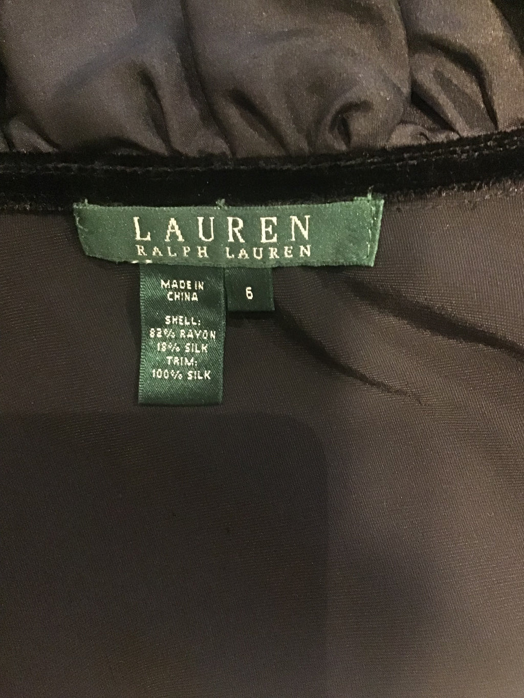 1990’s Ralph Lauren Black Velvet Jacket with Ruffled Lapel Size 6