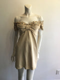 1980’s Silk Bette Bass Cream Cocktail Dress Size 6