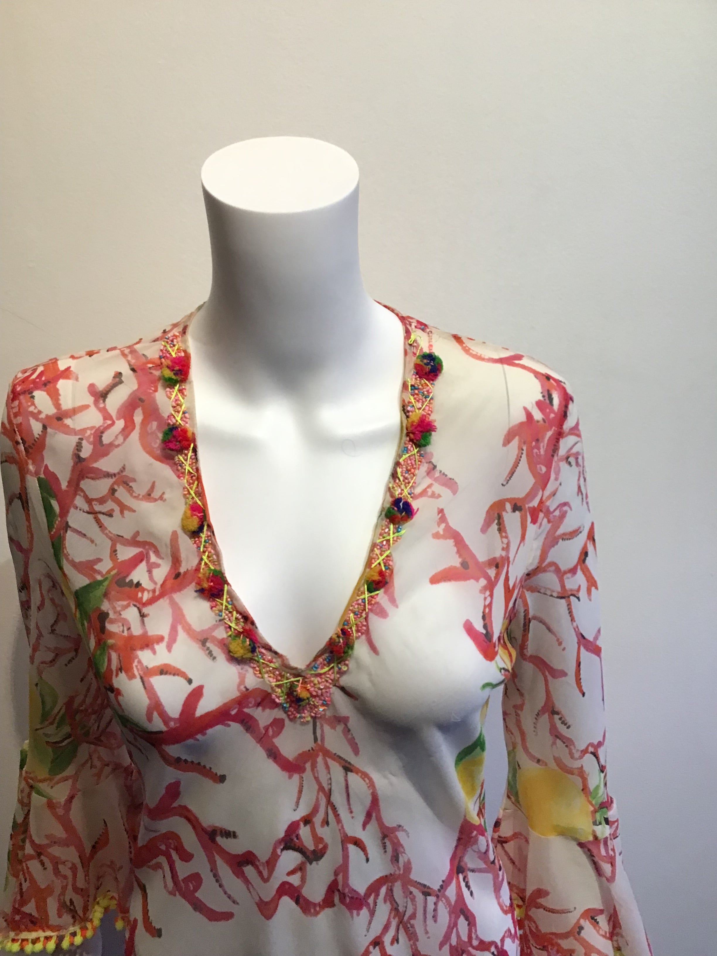 2000’s Antica Satoria Multicolor Polyester Beach Coverup/Dress Size 6/8