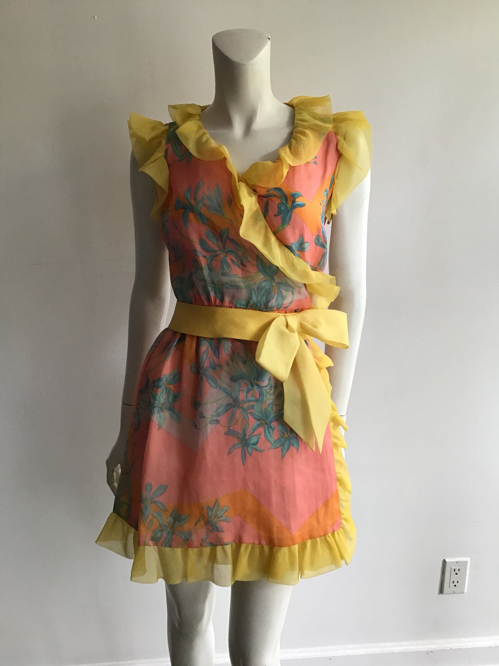 1960s multicolor Silk Organza Dress by Raffaele di Marino size 4
