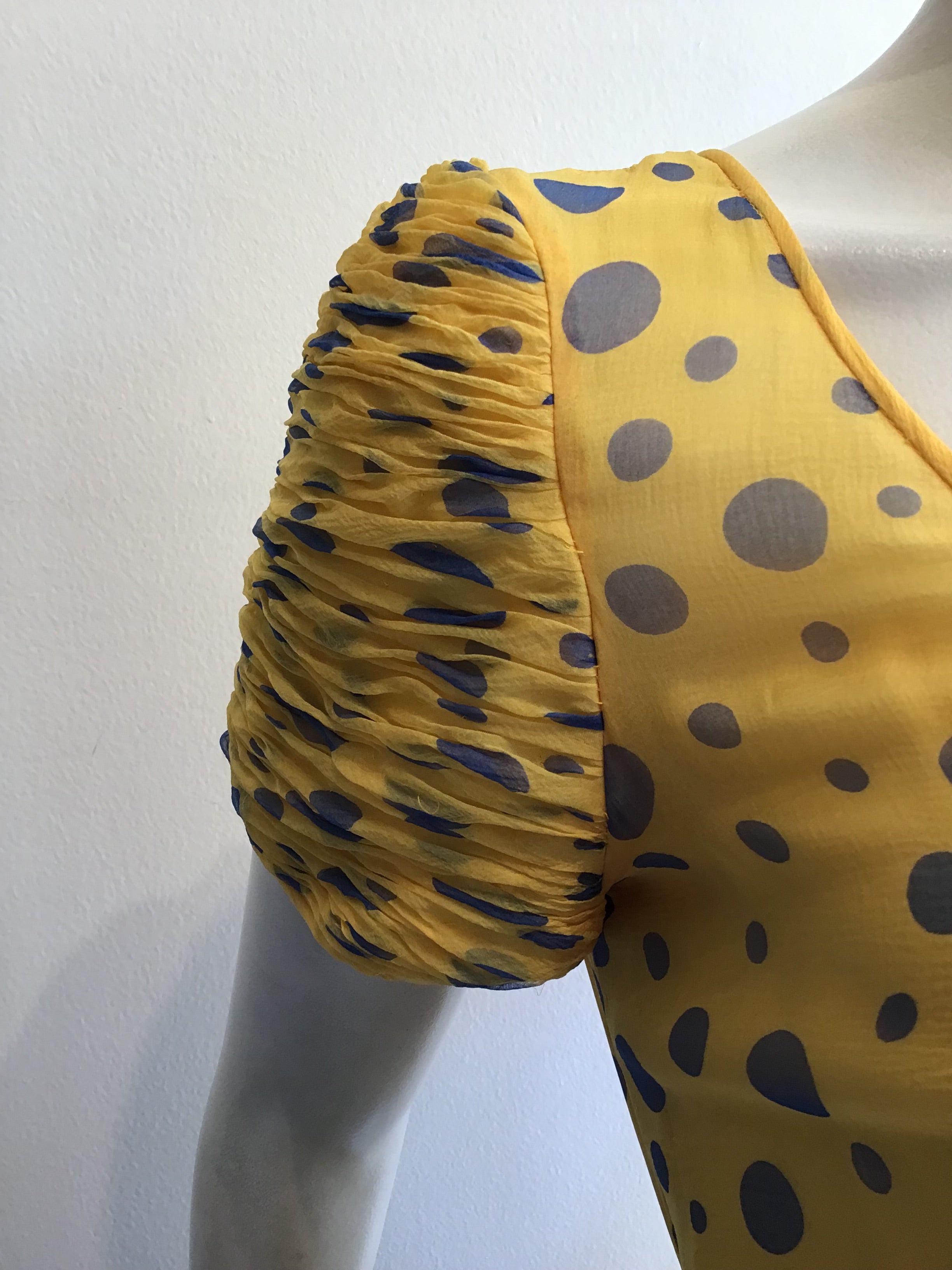 1980’s Valentino Silk Chiffon Yellow Dress Size 10