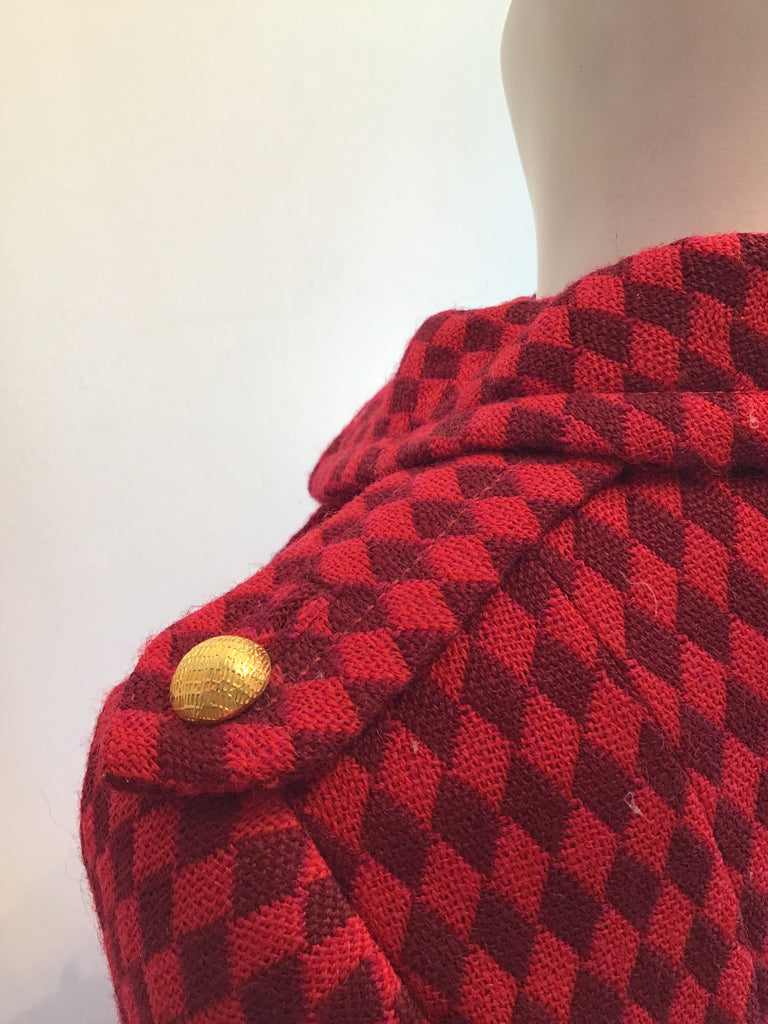 1960s Red and Black Wool Suit by Rose Bertin of Zurich Size 8