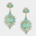 Crystal Rhinestone Flame Evening Earrings