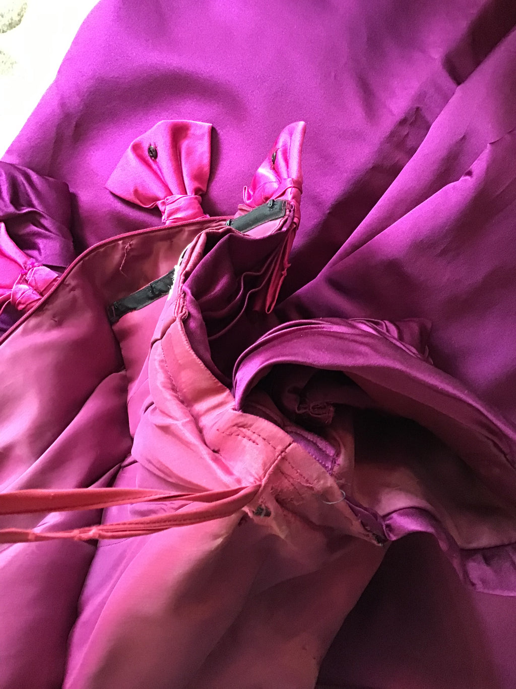1980’s Plum Silk Satin Evening Gown Size 10