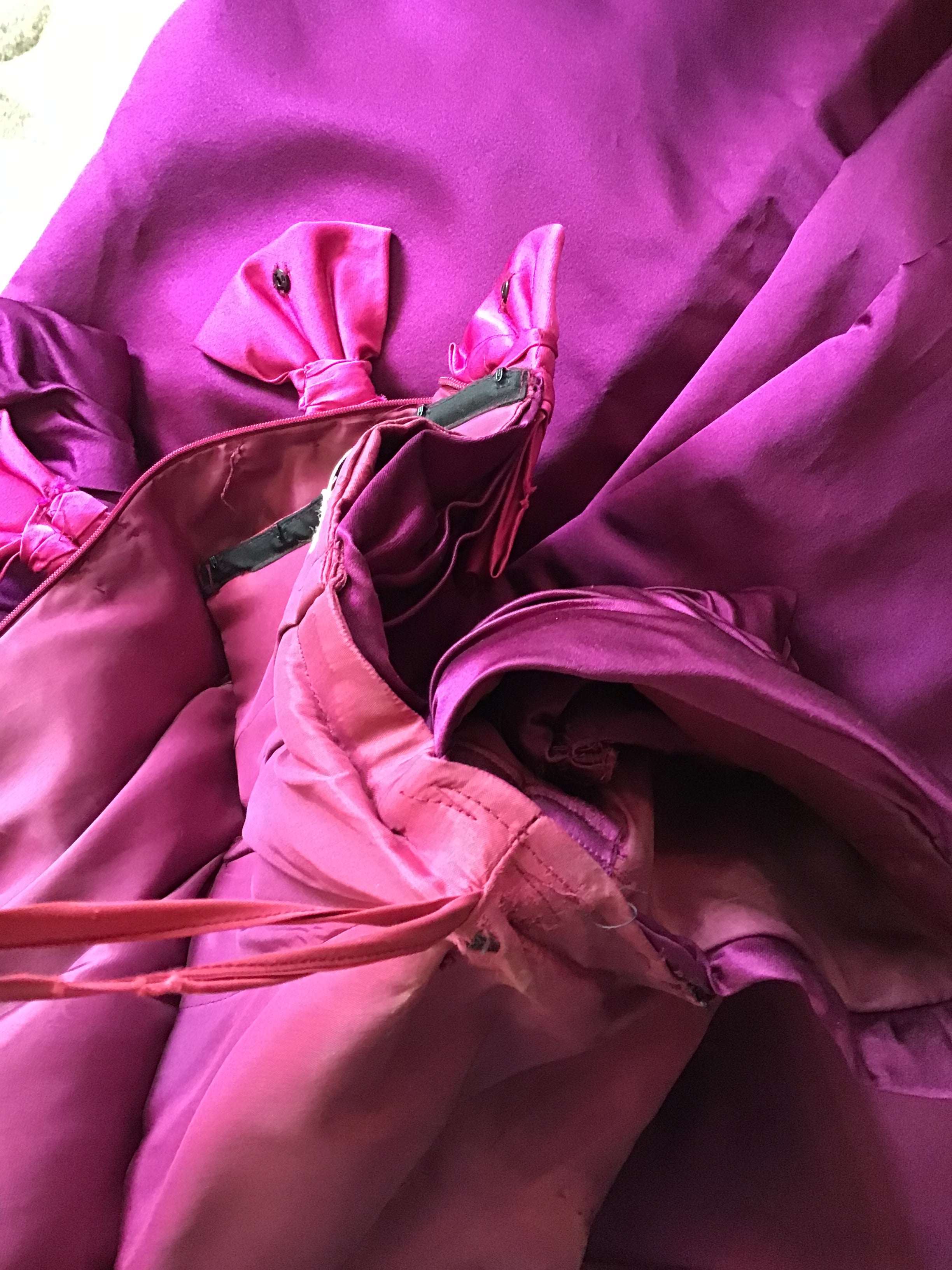 1980’s Plum Silk Satin Evening Gown Size 10