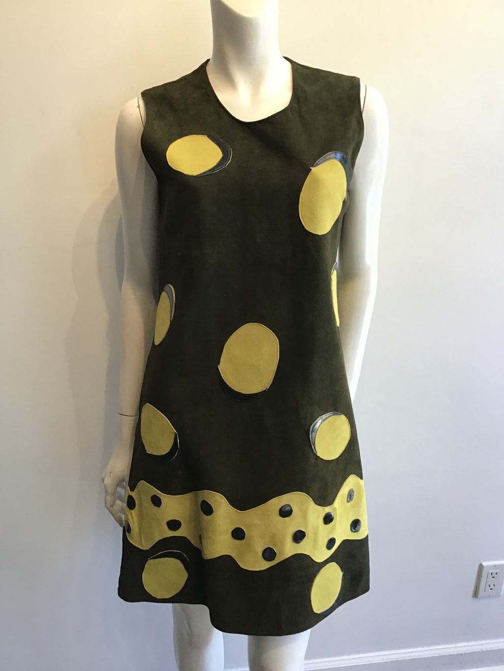 1960’s Olive Green Ultra Suede Dress Size 8