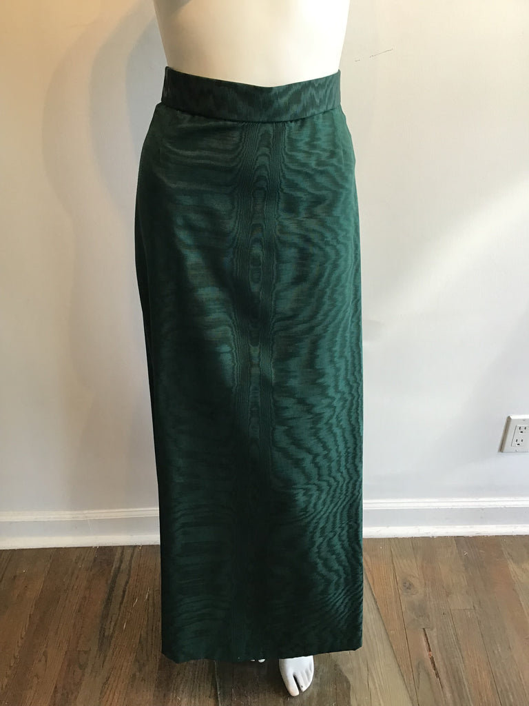 1980’s Mary O’Donnell Forrest Green Silk Moiré Evening Skirt Size 2
