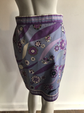 2000s Emilio Pucci Cotton Blues and Purple Skirt Size 8emilip