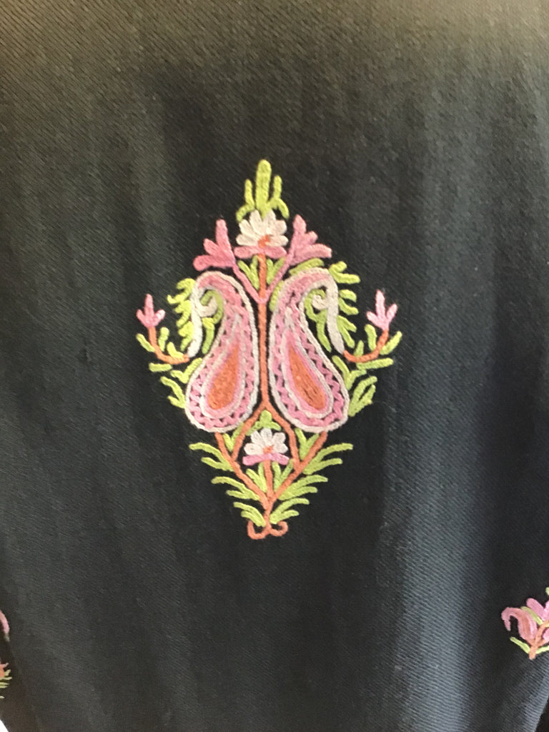 1980’s Black Wool Embroidered Jacket Size 6