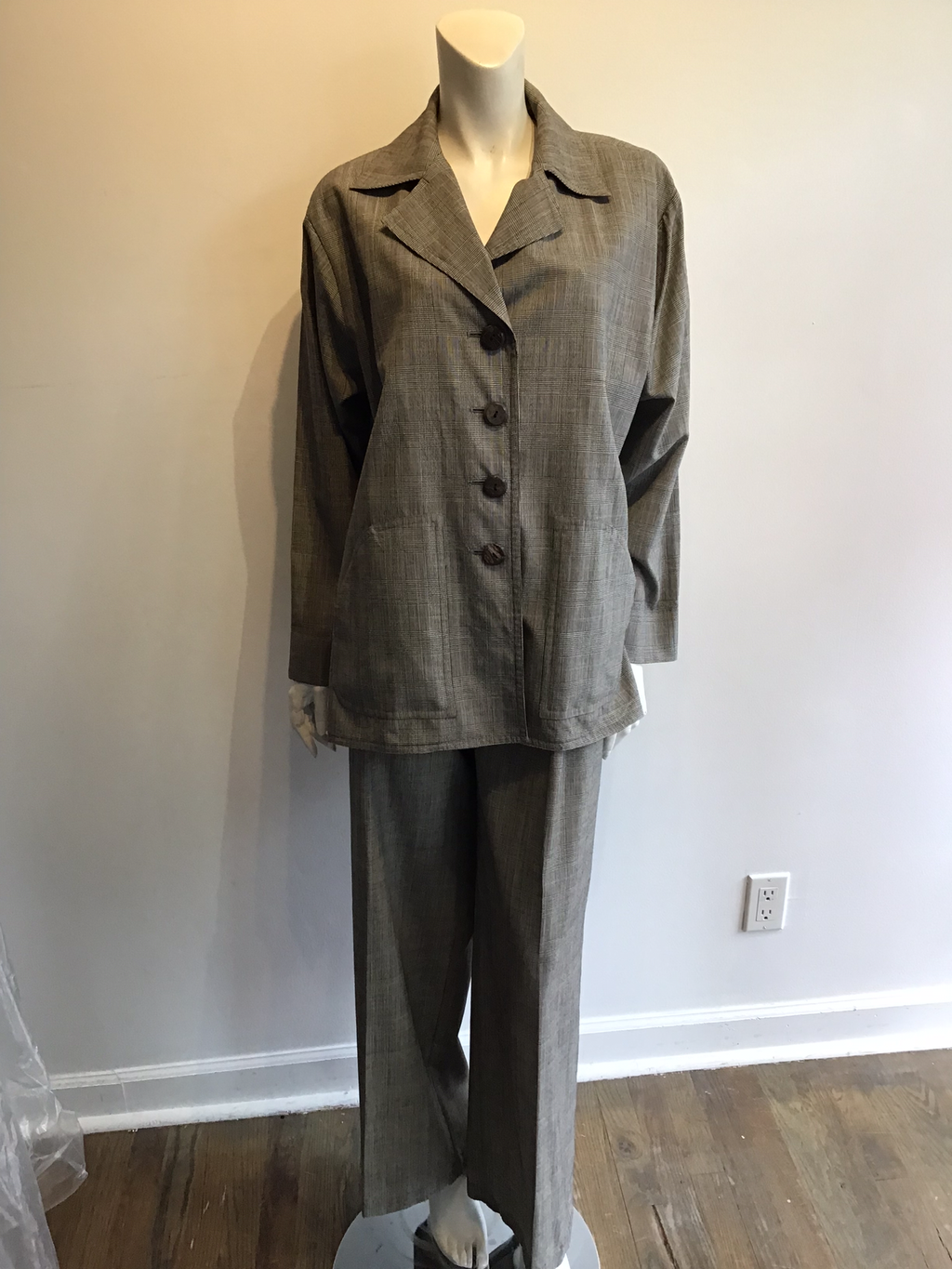 1990’s Yves Saint Laurent Encore Wool Plaid Pant Suit Size 10