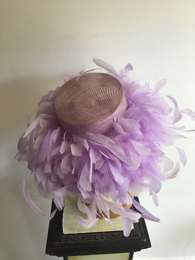 2000 Whiteley Lavender Straw Hat with Feather