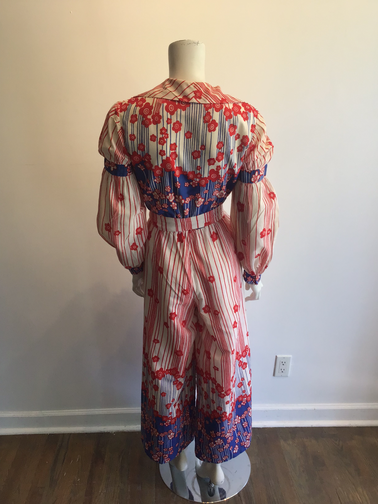 1970’s red,White and Blue Cotton Malcolm Starr Jumpsuit Size 6