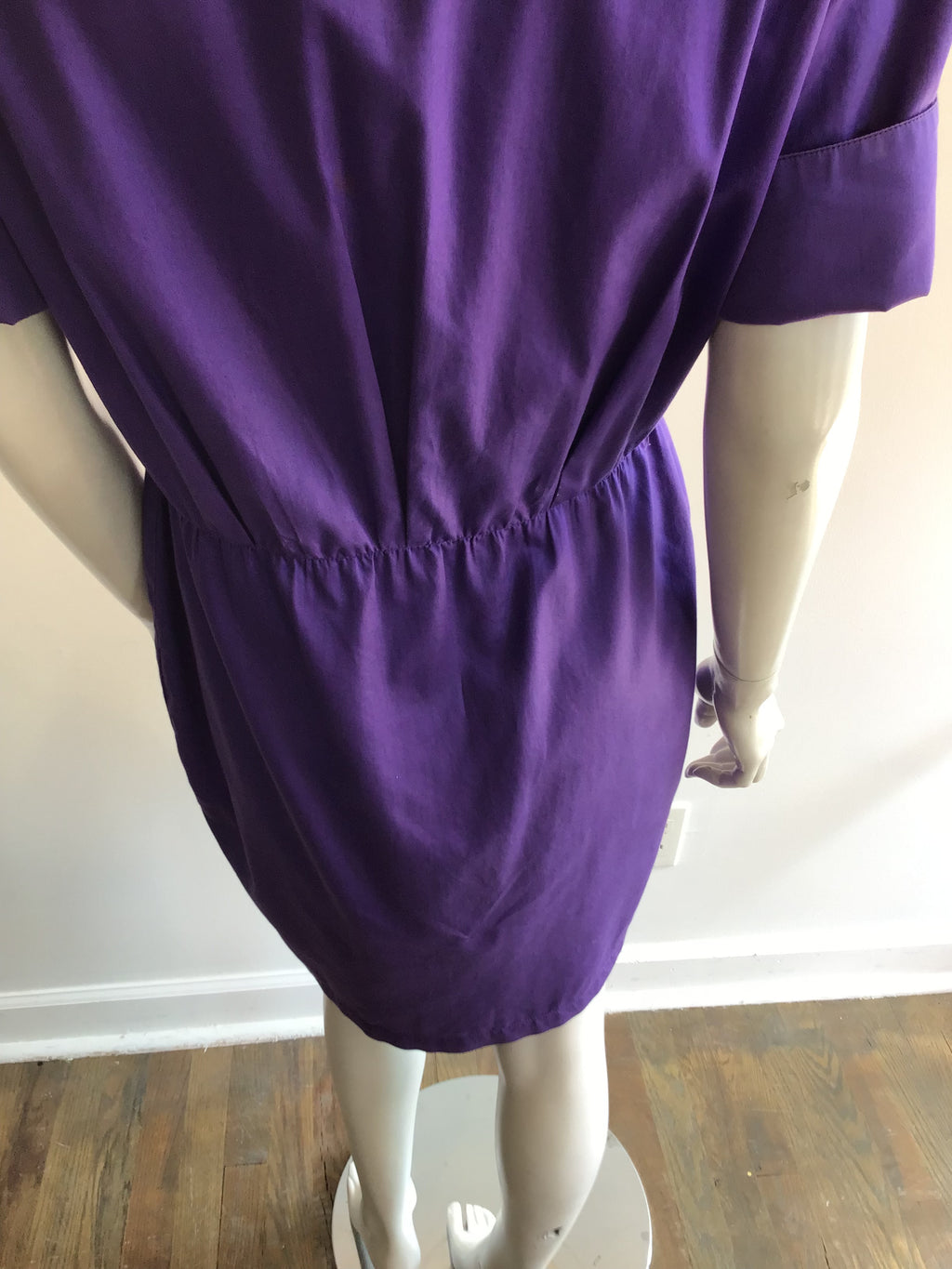 1980’s Thierry Mugler Purple Polished Cotton Dress Size 10