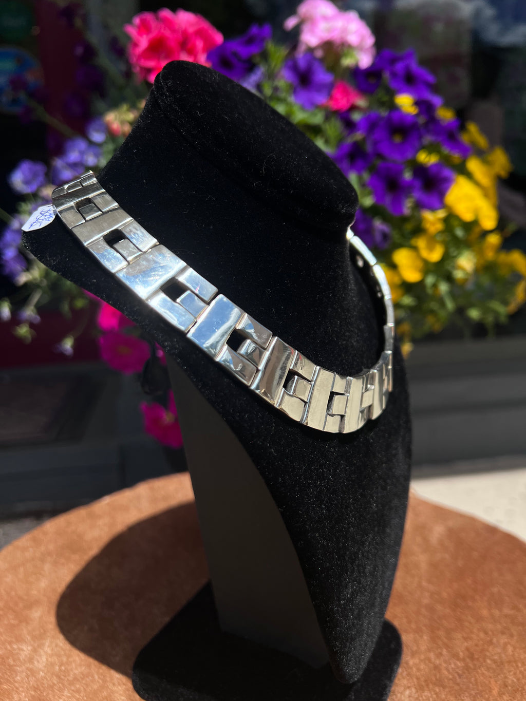 Vintage 1980s Mexican Sterling Collar Necklace