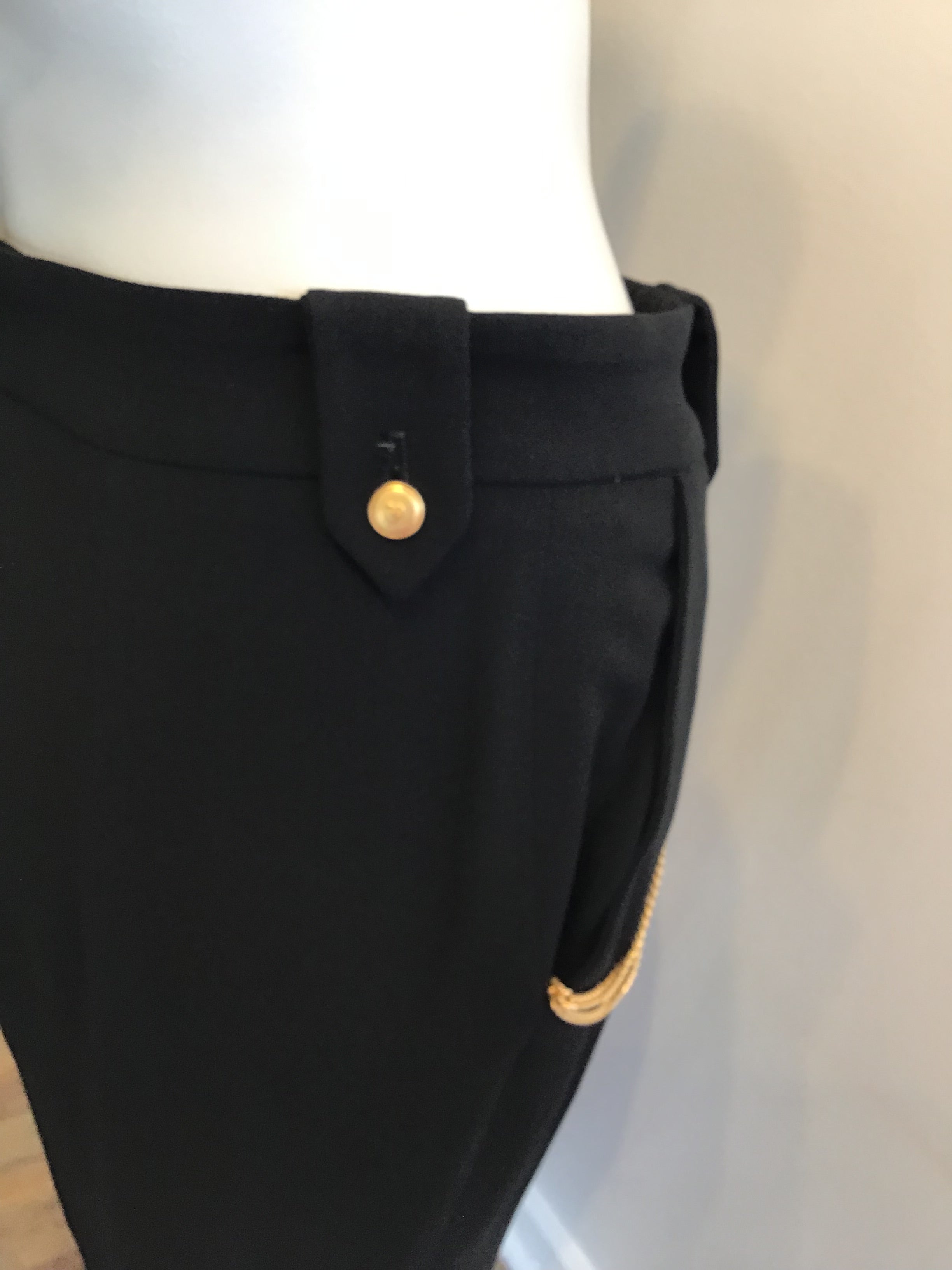 1990s Black Wool Griffith Gray St John’s Pant Suit Size 10