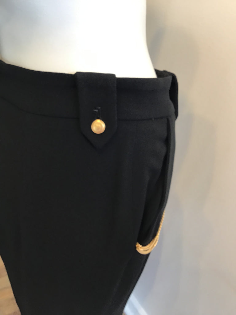 1990s Black Wool Griffith Gray St John’s Pant Suit Size 10