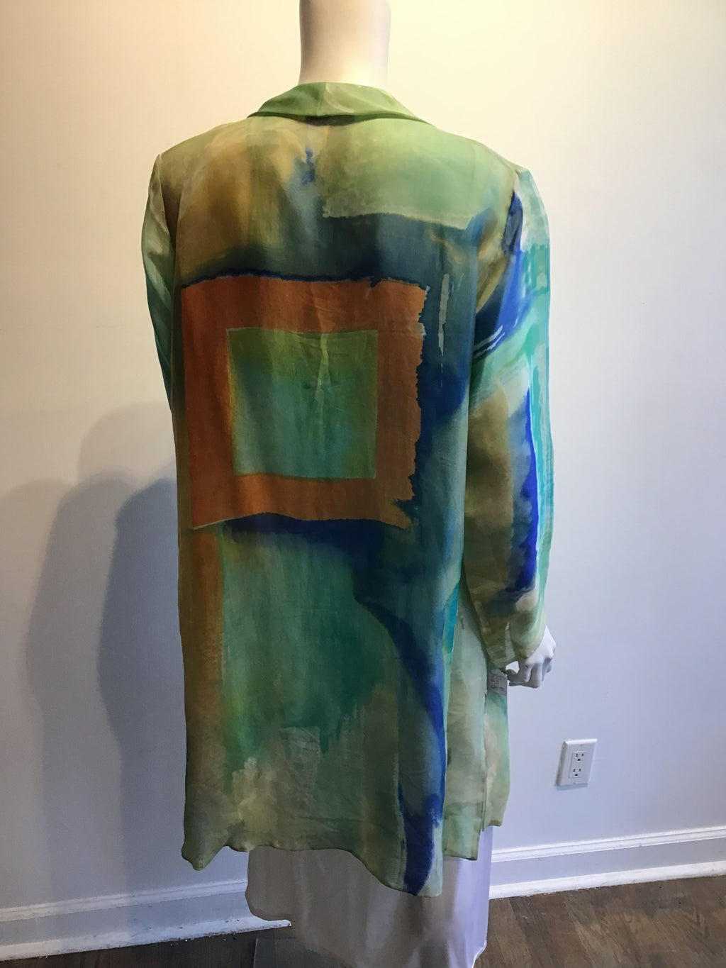 2000 Carole Waller Hand Painted Silk Jacket Size up to 12