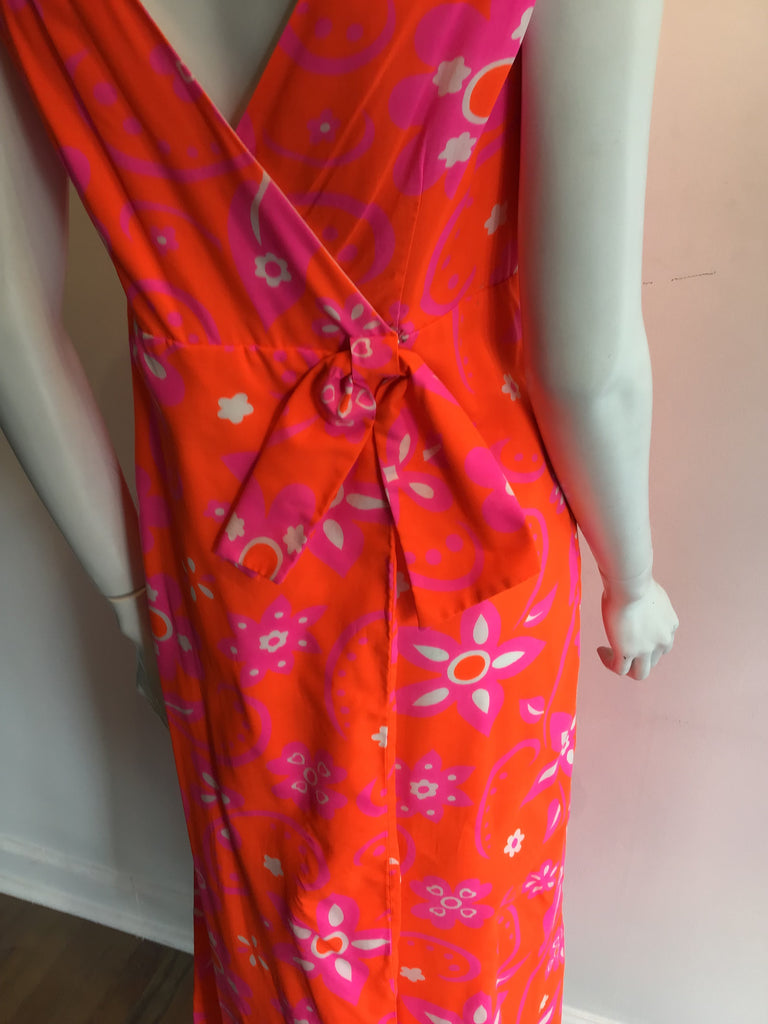 1960s Ludy of Honolulu Pink Maxi Dress Size 8