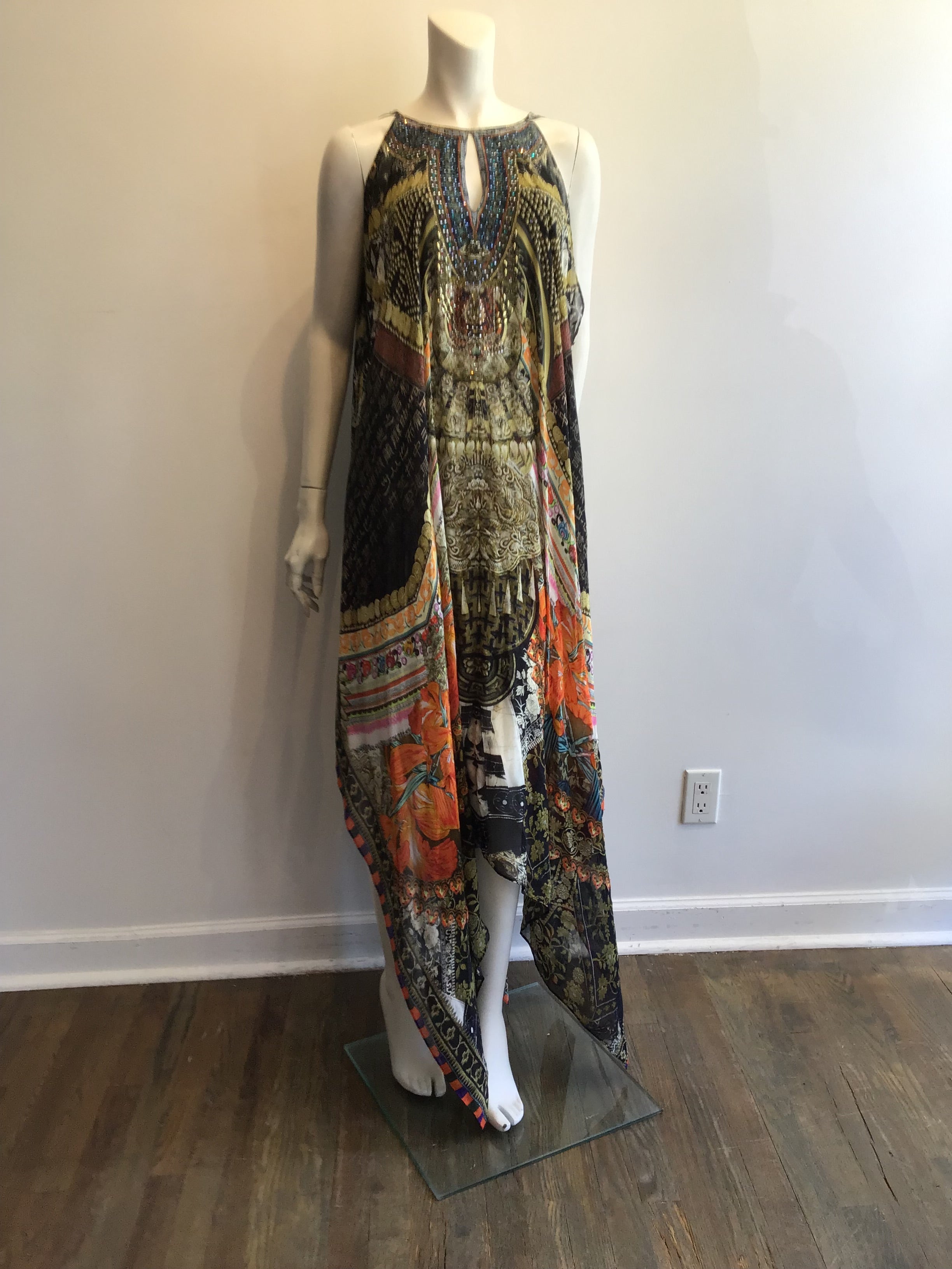2000’s Camilla Silk Multicolored Maxi Dress Size 8/10