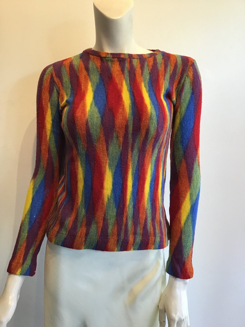 1970’s Halston Wool Rainbow Sweater Size 6