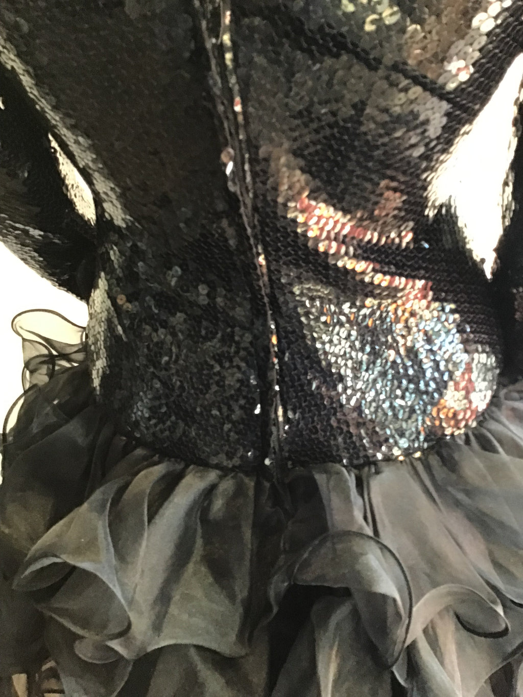 1980’s Black Sequined and Crepe After Dark by Julie Duroché Size 4