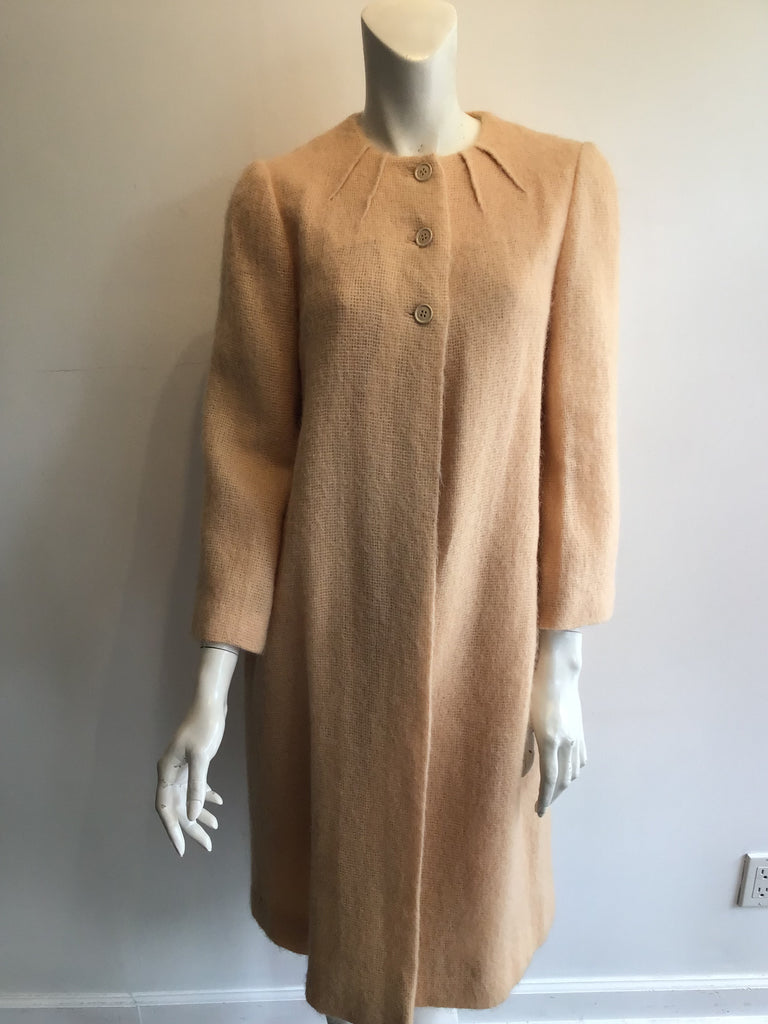 1960’s Peach Mohair Coat with Matching Scarf Size 6
