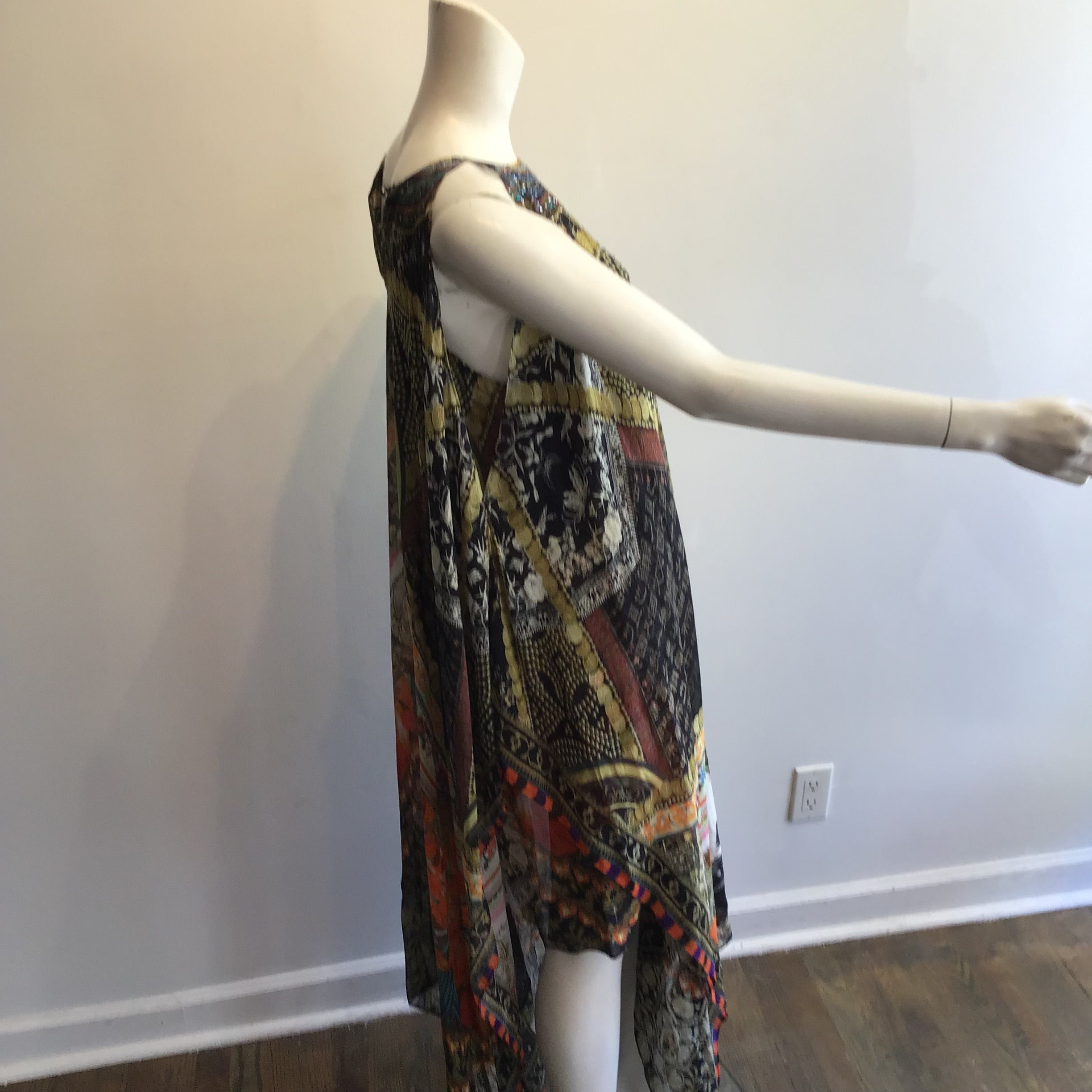 2000’s Camilla Silk Multicolored Maxi Dress Size 8/10