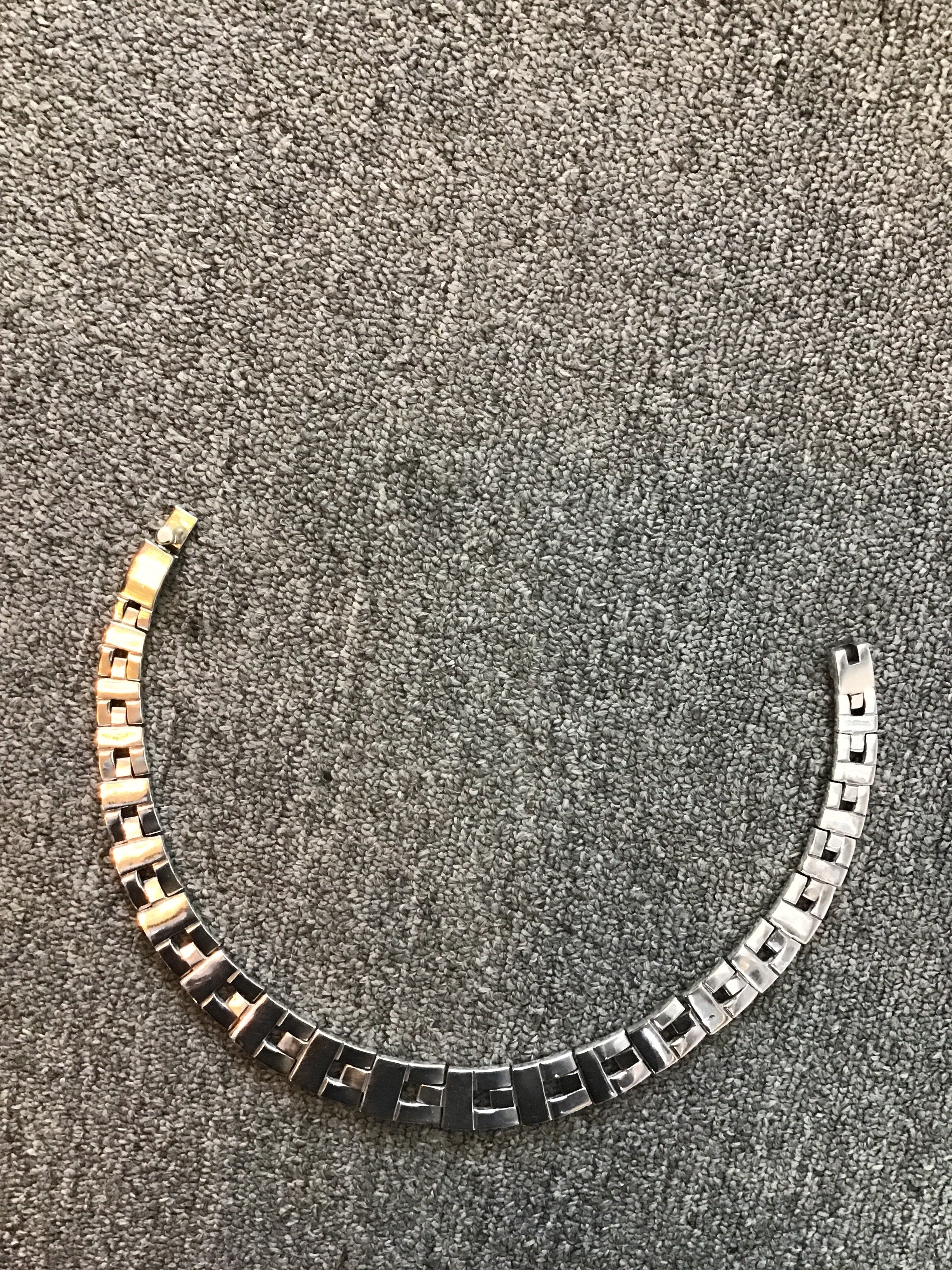 Vintage 1980s Mexican Sterling Collar Necklace