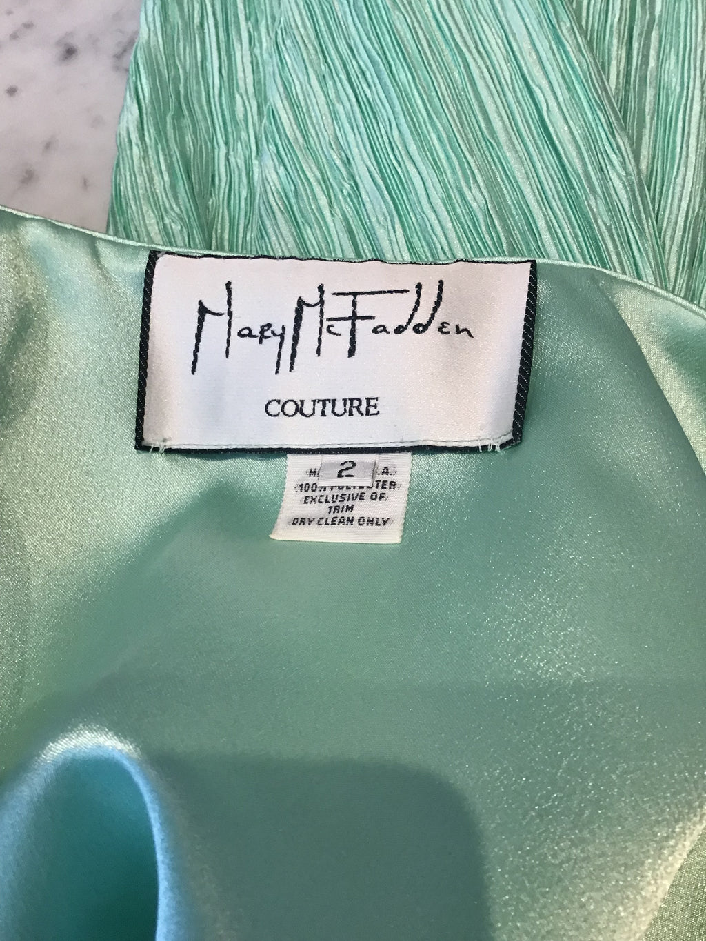 1980’s Mint Green Mary McFadden Evening Gown Size 2