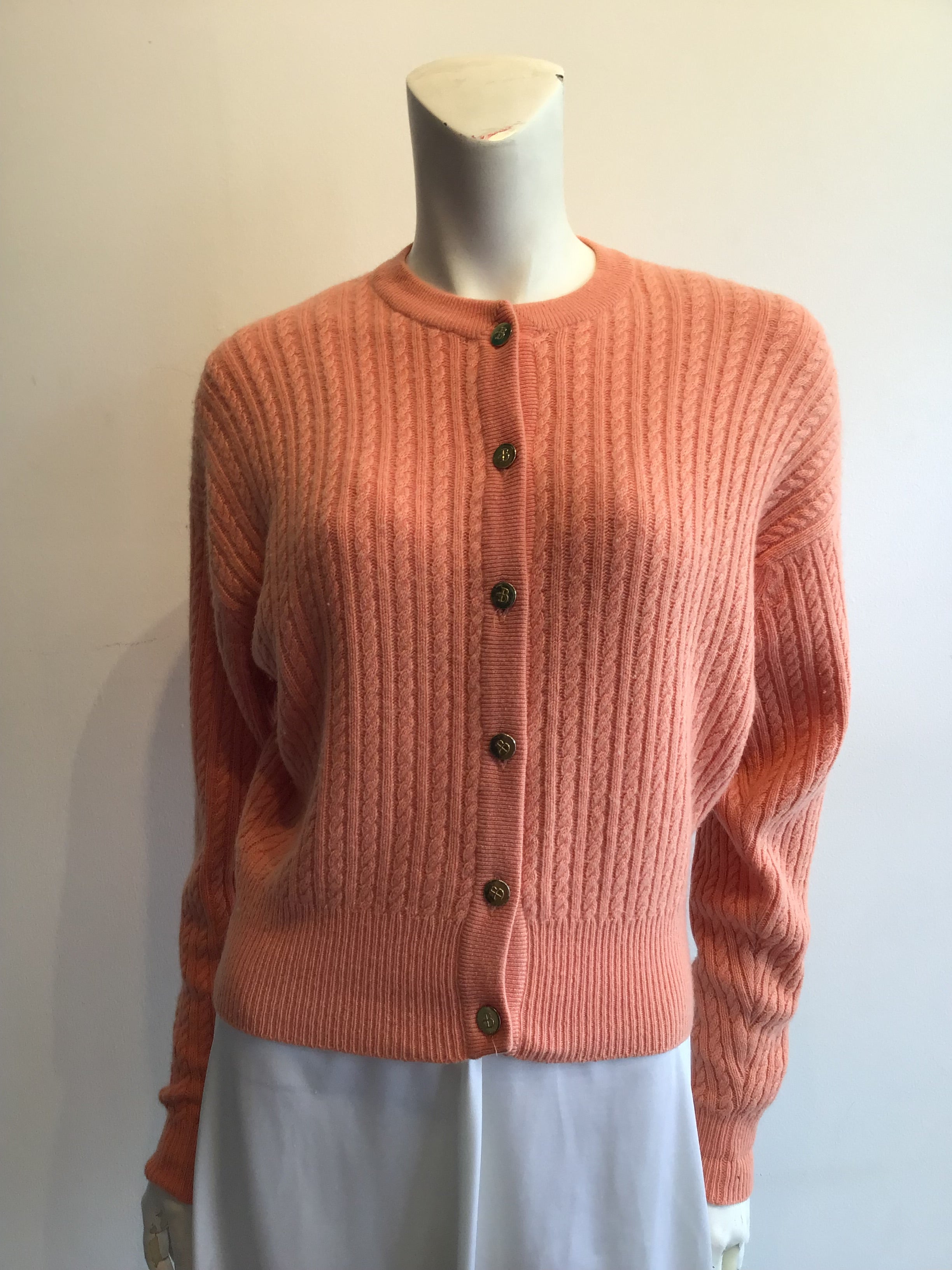 1990’s Ballentyne Cashmere Peach Sweater Size 6