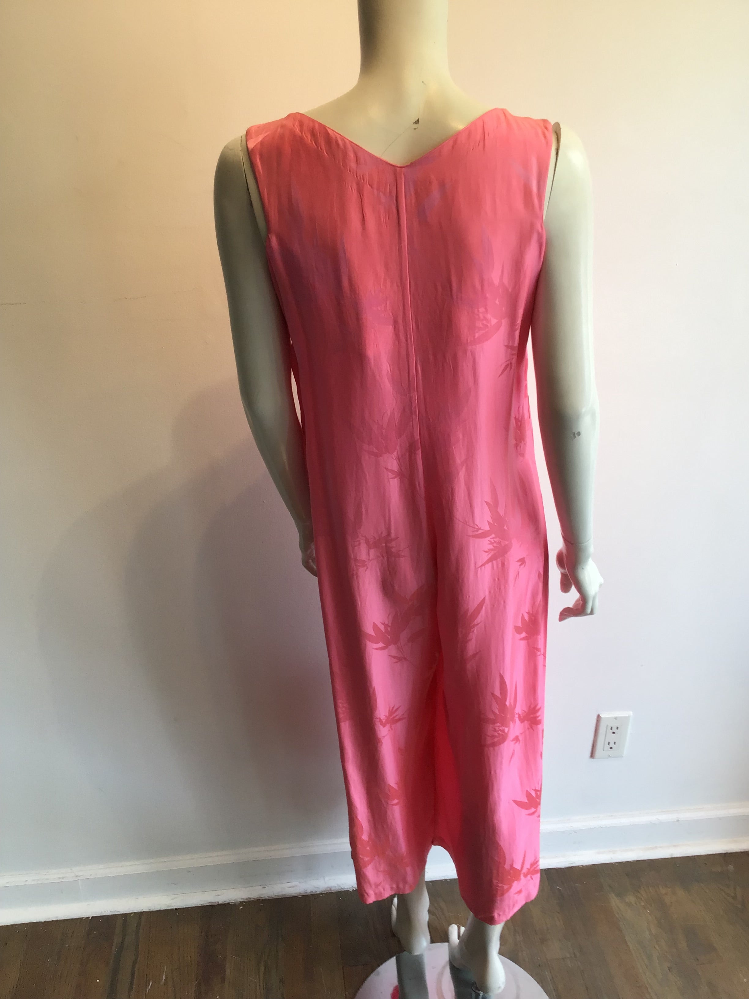 1960’s Pink Silk Vanny Hong Kong Jumpsuit Size 8