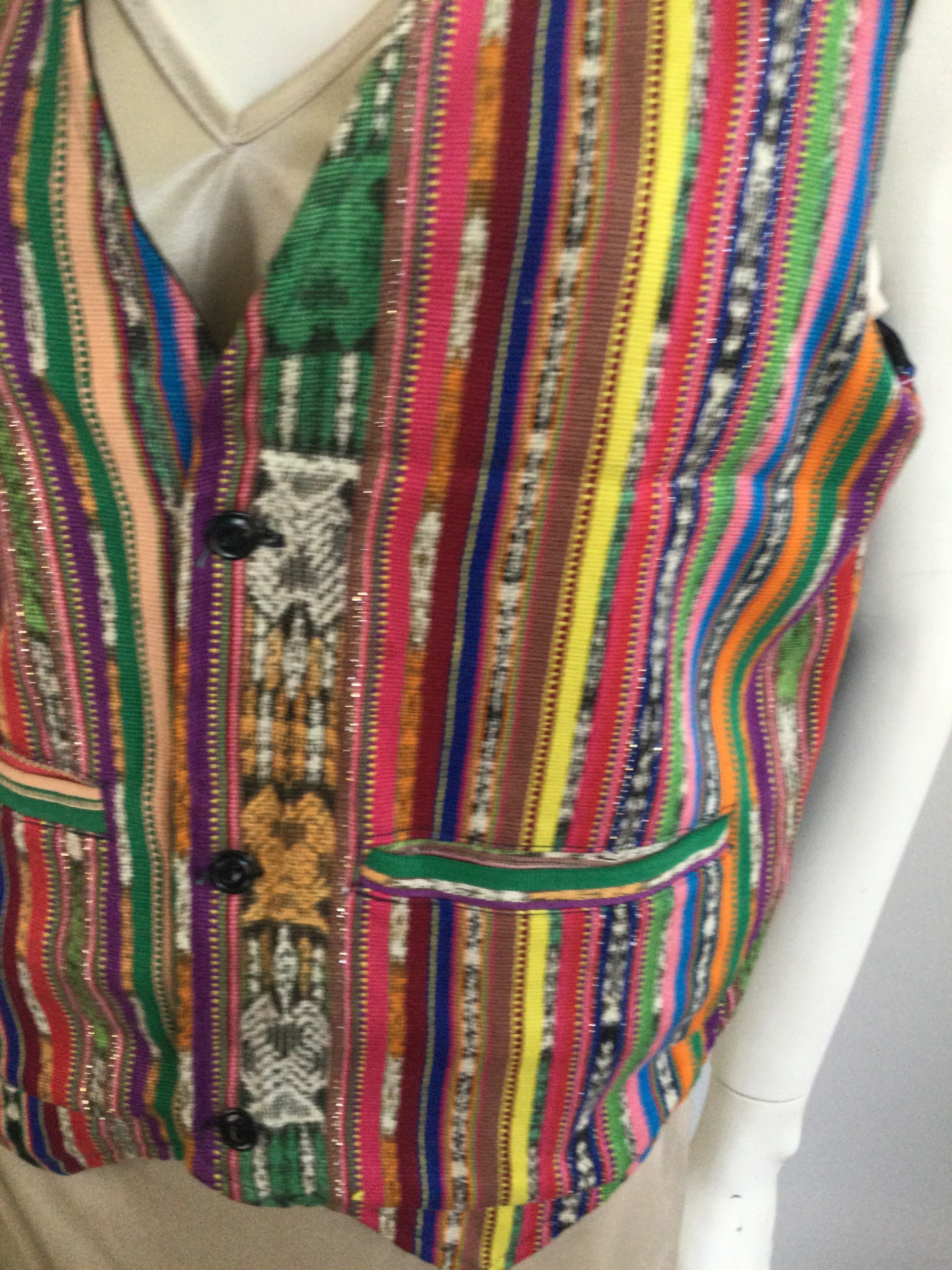 1970s Ctoon Multicolor VestSize 8