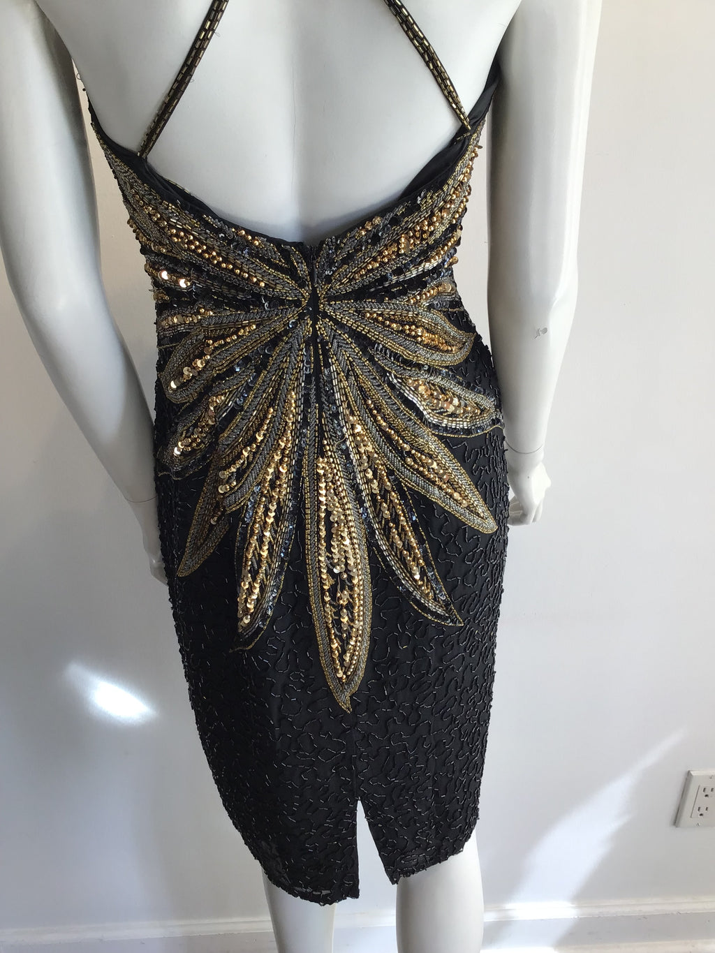 1980’s Mezzanine Luna by Modi Beaded Silk Chiffon Cocktail Dress Size 8