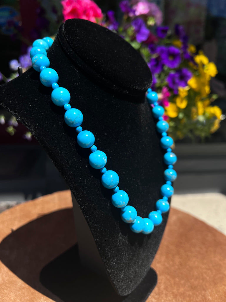 Genuine Turquoise Bead  Necklace