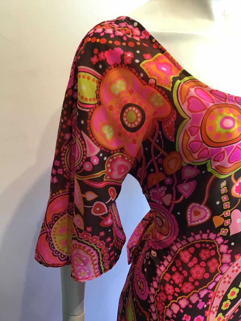 1960’s Multicolored Mr B Polyester Dress Size 8
