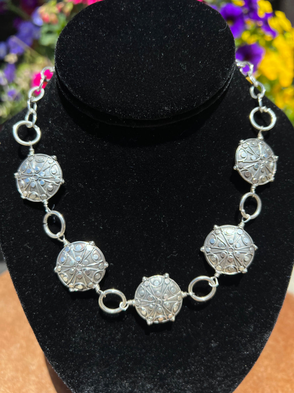 Sterling Silver 3d Station  Necklace