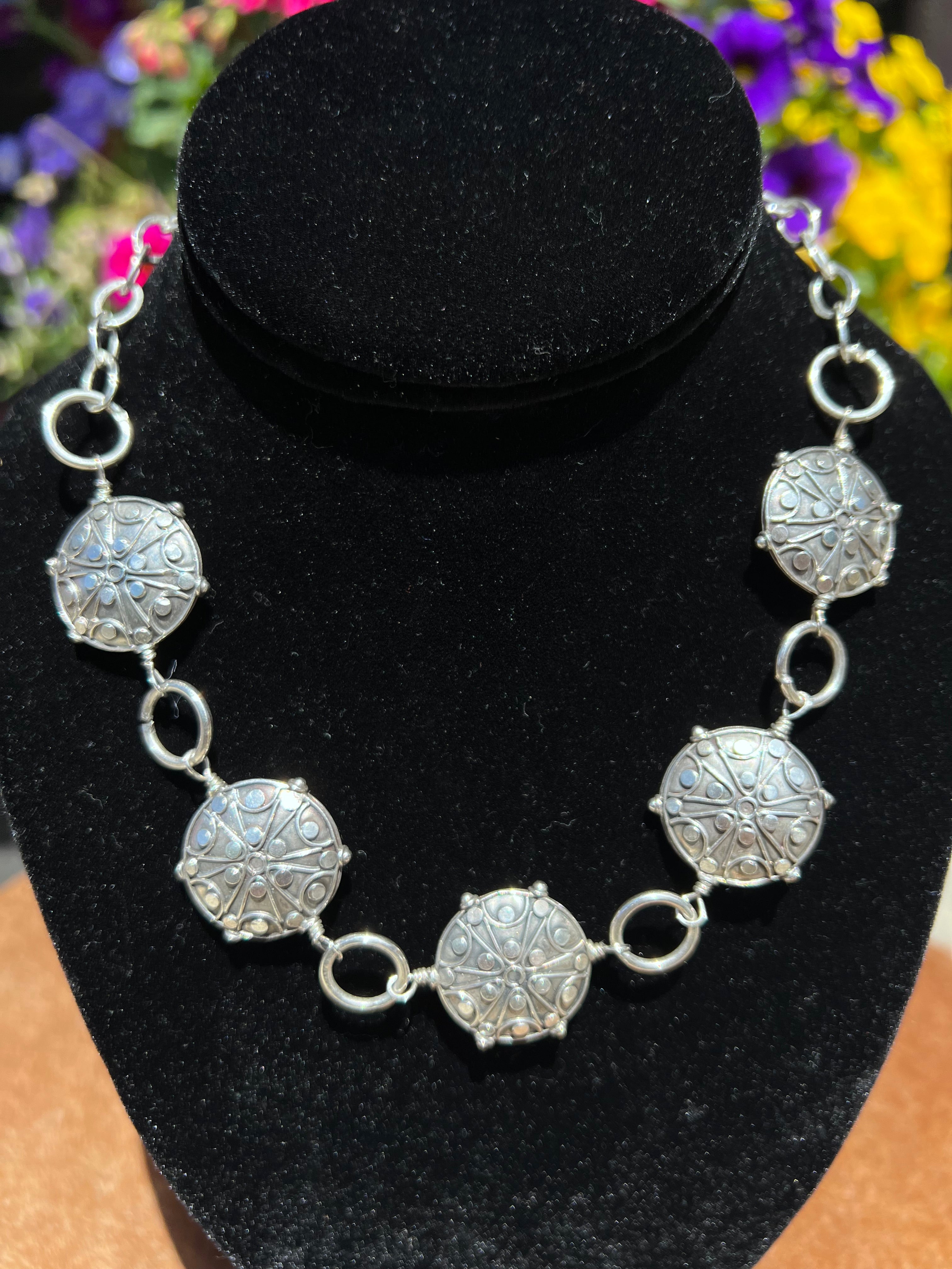 Sterling Silver 3d Station  Necklace