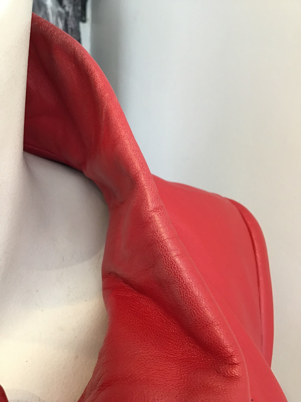 1990s Donals Pilsner Red Leather Jacket Size 6