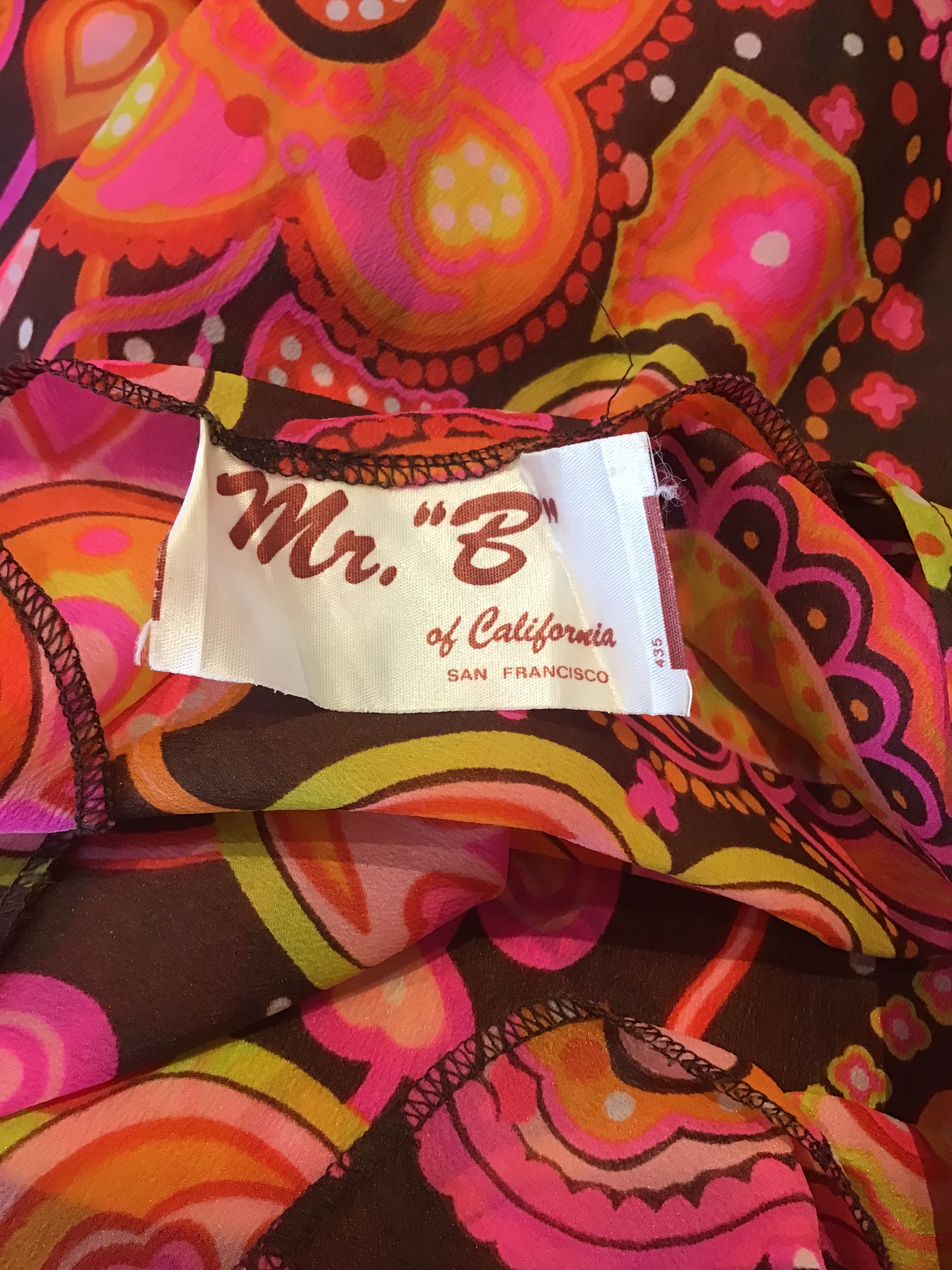 1960’s Multicolored Mr B Polyester Dress Size 8
