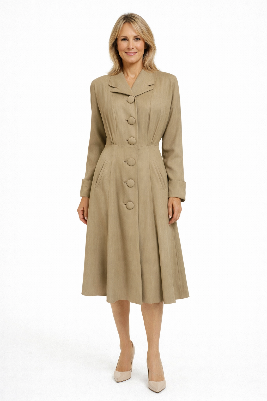 W.S. Butler 1940's Tan Gaberdine Coat-size 10