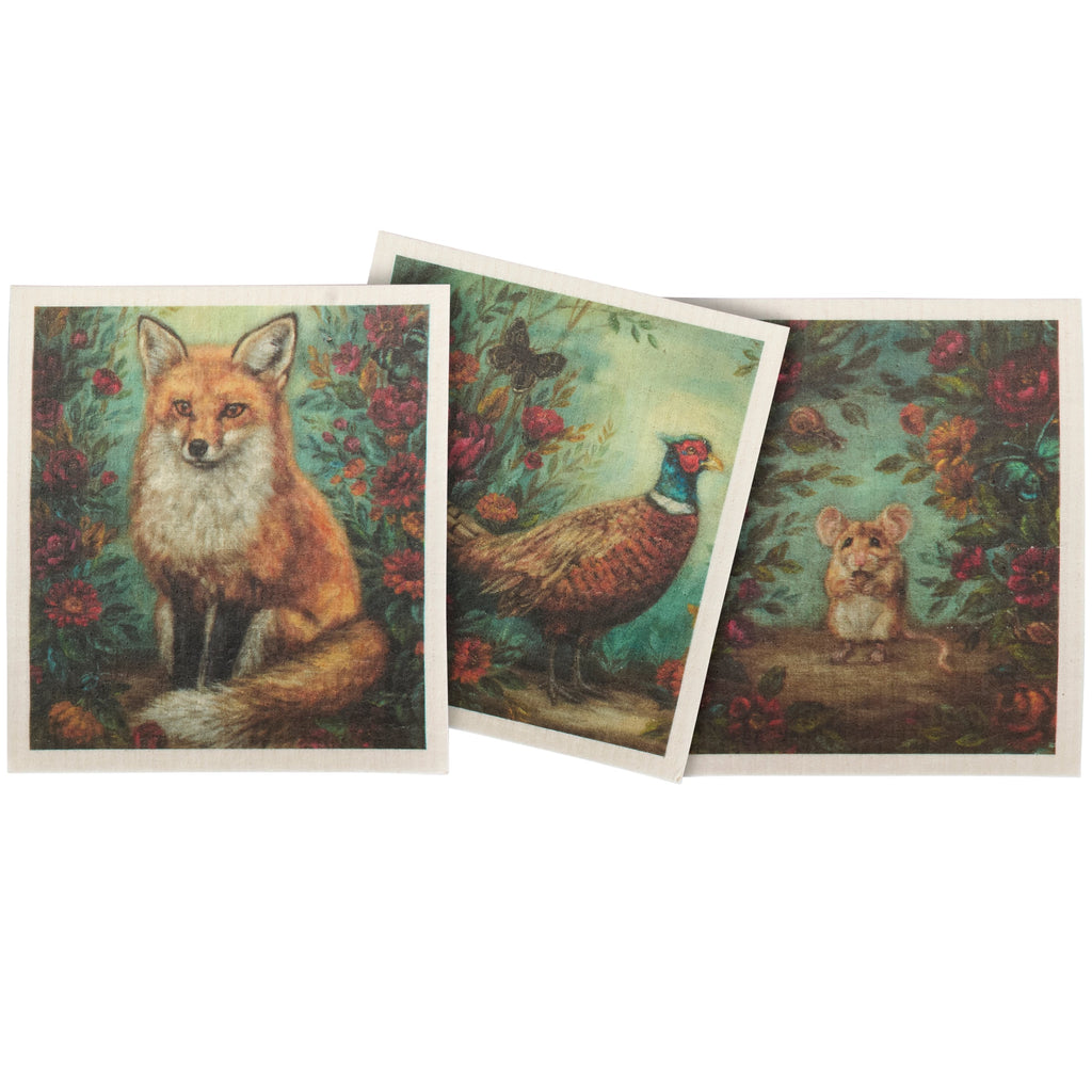 Fall Woodland Swedish Cloth Set of 3 seperately