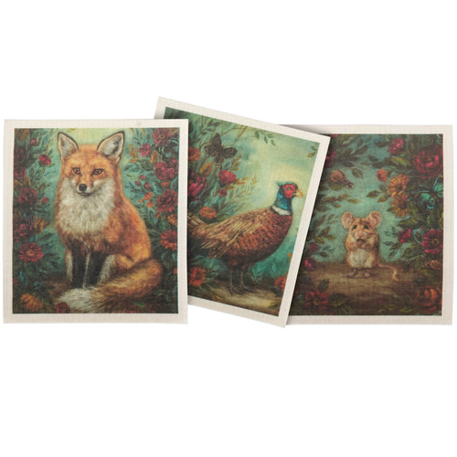 Fall Woodland Swedish Cloth Set of 3 seperately