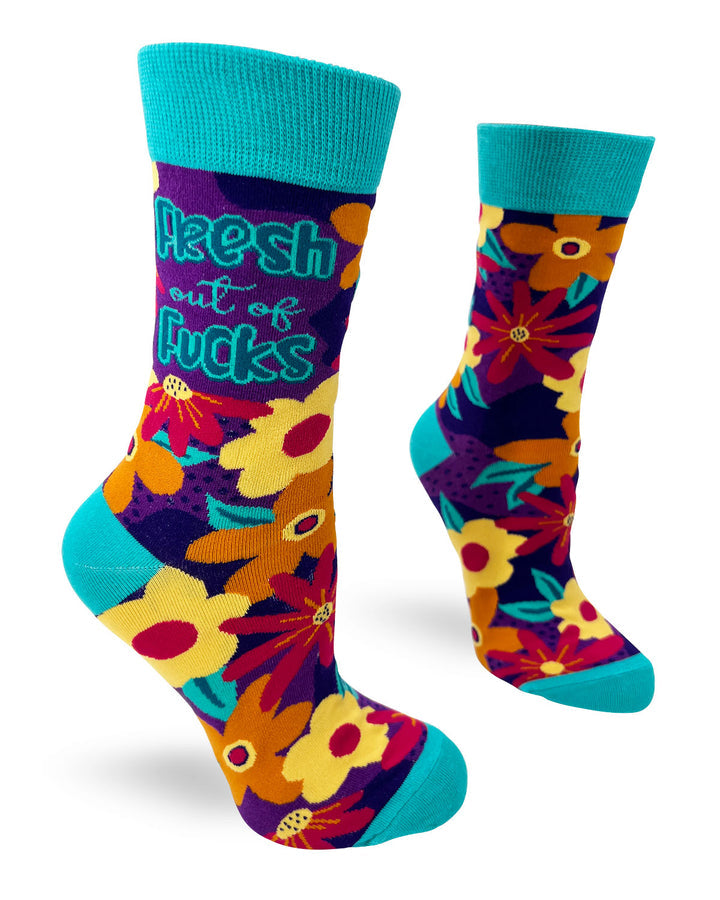 Fresh Out of F**ks - Woman's Novelty Crew Socks