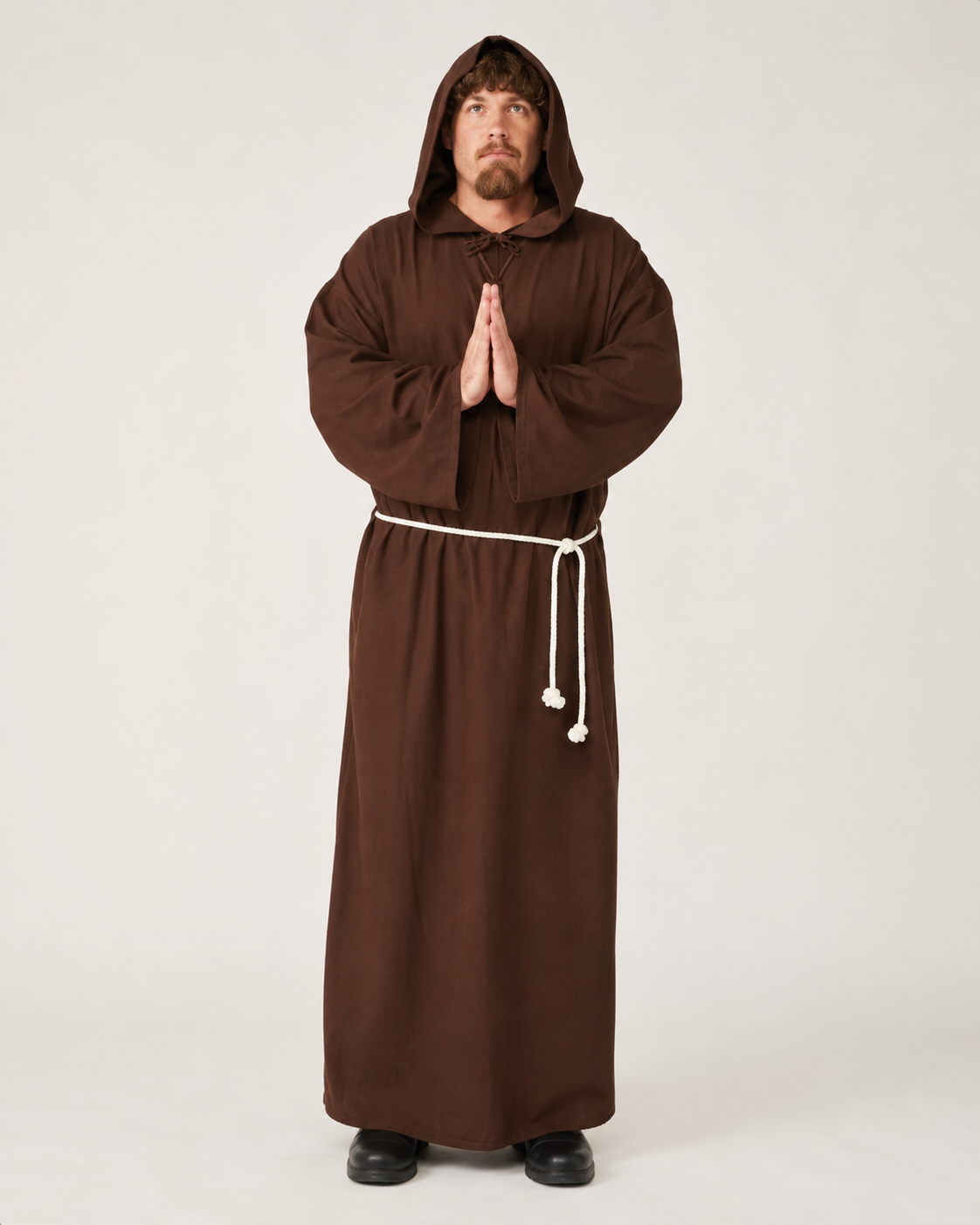 Friar Brown Hooded Costume in Brown, Religious Men's Rental