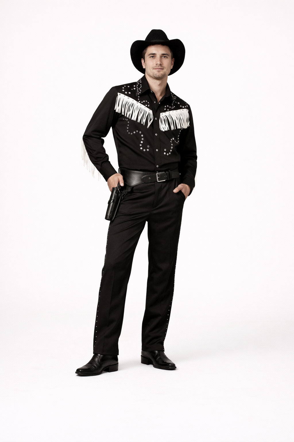 Fringed Cowboy & Black & White, Costume Dress Rental