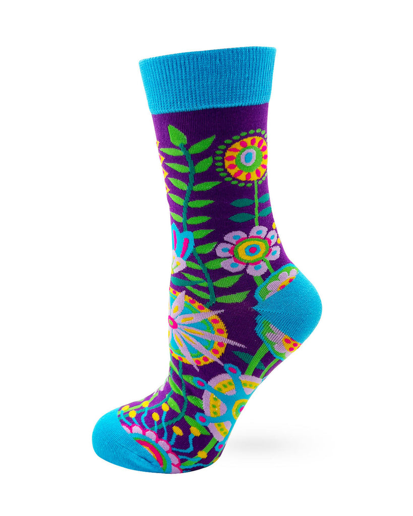 Funky Floral - Women's Novelty Crew Socks