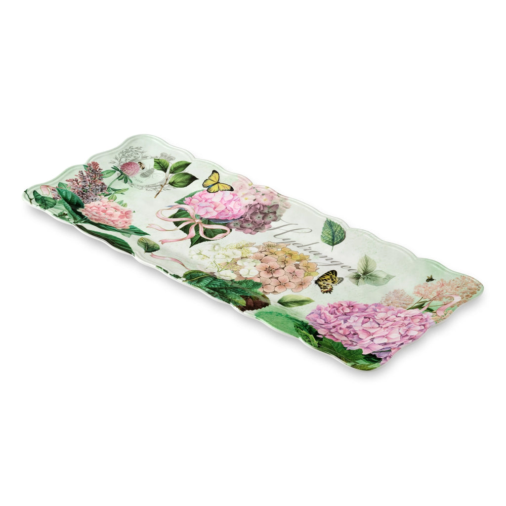 Garden Path Melamine Rectangular Platter 19in X 8in angled image