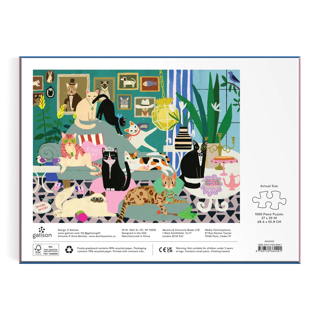 Glamour Cats 1000 Piece Puzzle back of box