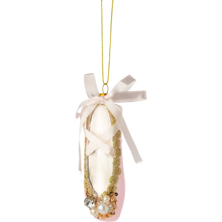 Glass Ballet Slipper Ornament